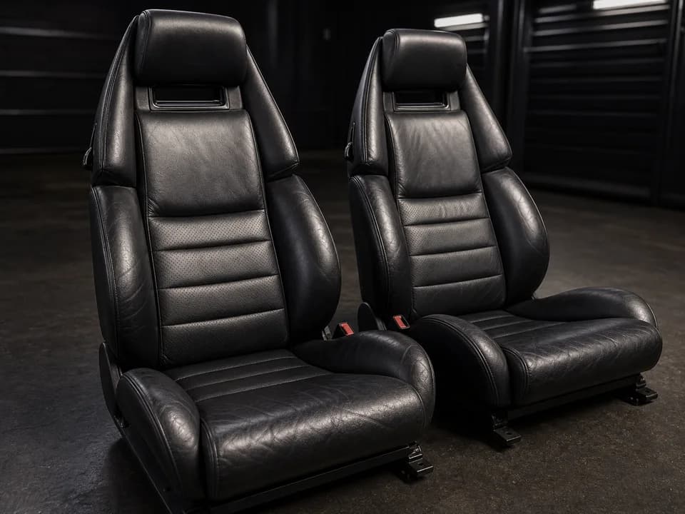 Black 300ZX leather seats